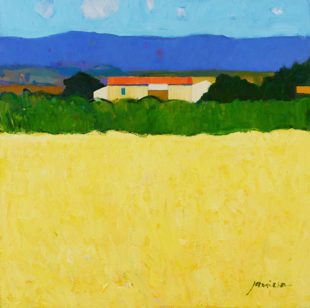 Charles Jamieson, ‘Yellow Field,’ oil on board, to be included in the Jerram Gallery’s group show of landscapes and still lifes in Sherborne, Dorset. Image courtesy of Jerram Gallery. 